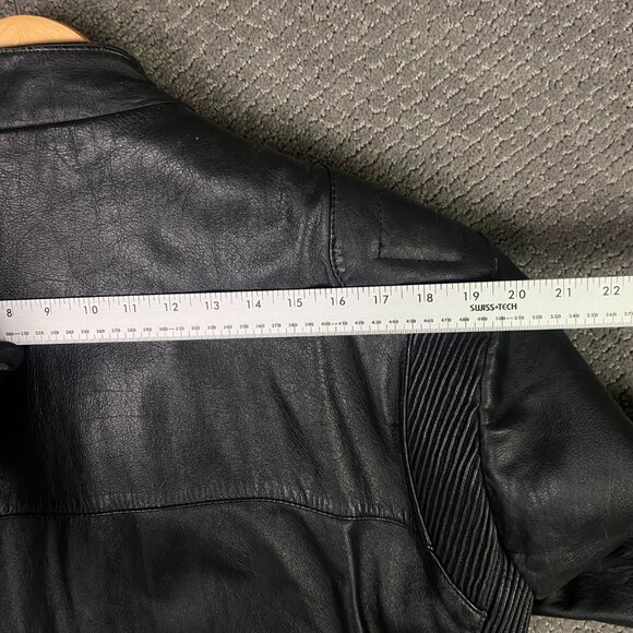 Vintage Wilsons Leather Jacket Men's 44 Black Cafe Racer Padded Motorcycle Moto - Picture 14 of 16